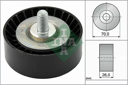 Ombuigings-/geleidingspoelie, V-geribbelde riem Schaeffler INA 532 0475 10)