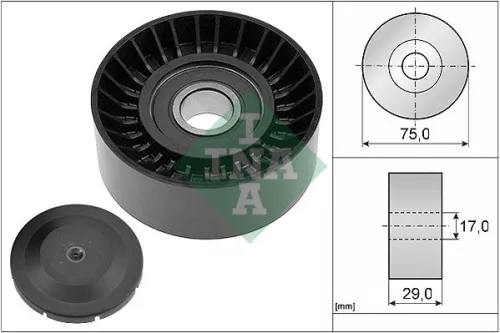 Ombuigings-/geleidingspoelie, V-geribbelde riem Schaeffler INA 532 0536 10)