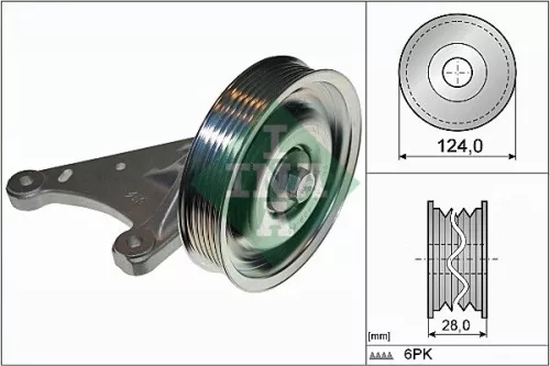Ombuigings-/geleidingspoelie, V-geribbelde riem Schaeffler INA 532 0773 10)