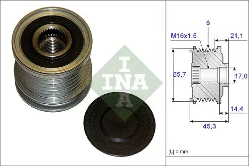 Alternator Freewheel Clutch Schaeffler INA 535 0036 10)