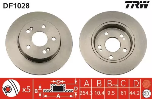 Remschijf TRW DF1028)