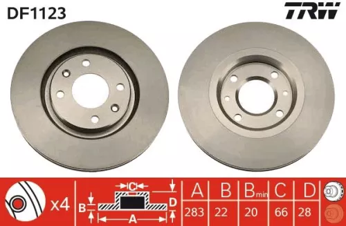 Remschijf TRW DF1123)