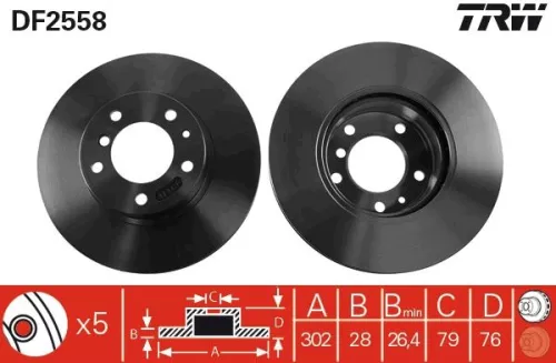 Remschijf TRW DF2558)
