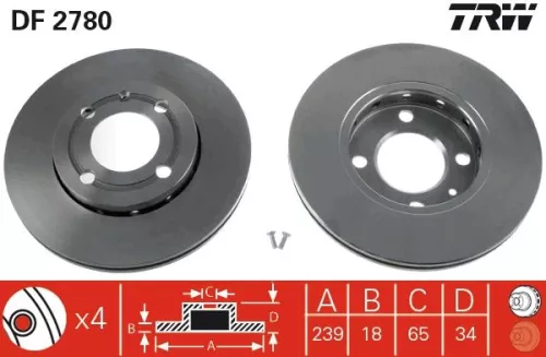 Remschijf TRW DF2780)