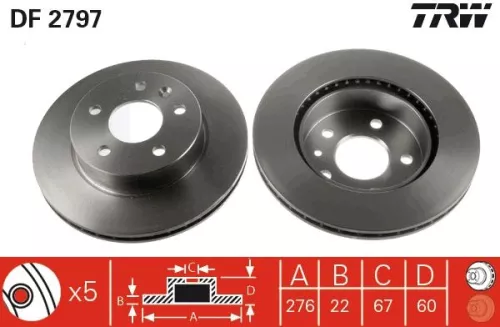 Remschijf TRW DF2797)
