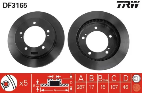 Remschijf TRW DF3165)