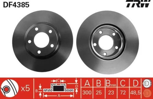 Remschijf TRW DF4385)