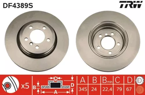Remschijf TRW DF4389S)