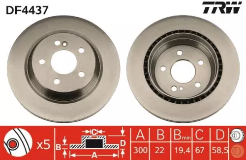 Remschijf TRW DF4437)