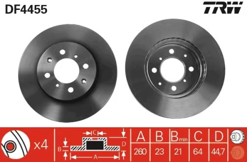 Remschijf TRW DF4455)