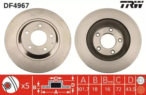 Remschijf TRW DF4967)