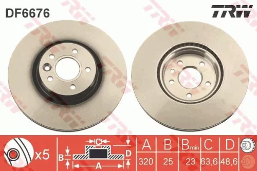 Brake Disc TRW DF6676S)