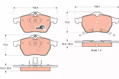 Brake Pad Set, disc brake TRW GDB1342)