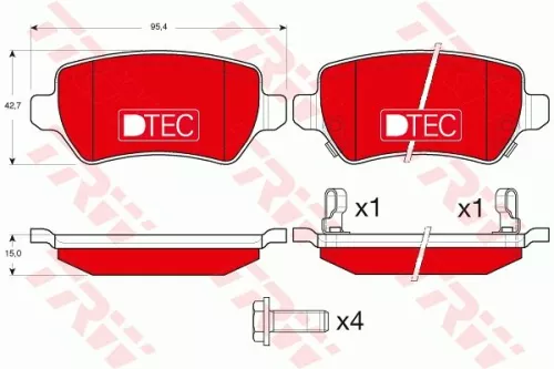 Brake Pad Set, disc brake TRW GDB1515DTE)