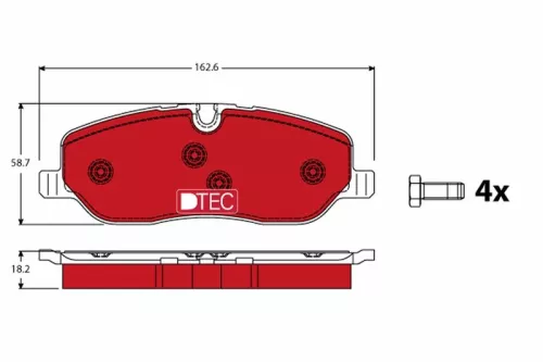 Brake Pad Set, disc brake TRW GDB1631DTE)