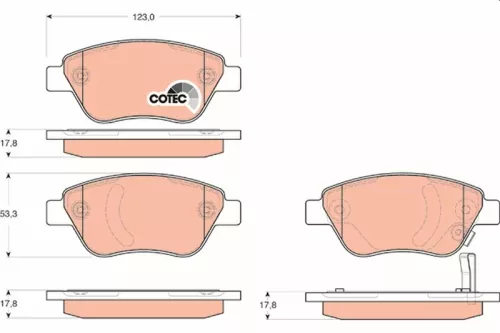 Brake Pad Set, disc brake TRW GDB1700)