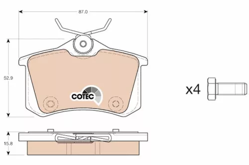 Brake Pad Set, disc brake TRW GDB1973)