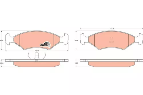 Brake Pad Set, disc brake TRW GDB255)