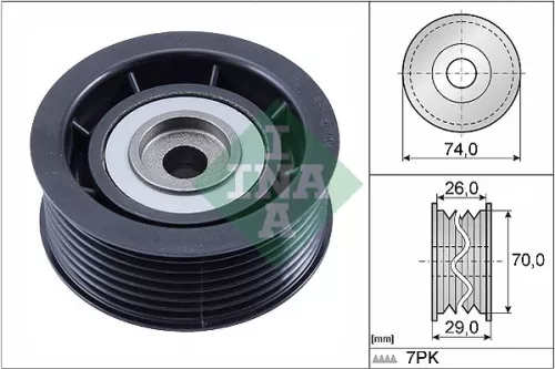 Ombuigings-/geleidingspoelie, V-geribbelde riem Schaeffler INA 532 0840 10)