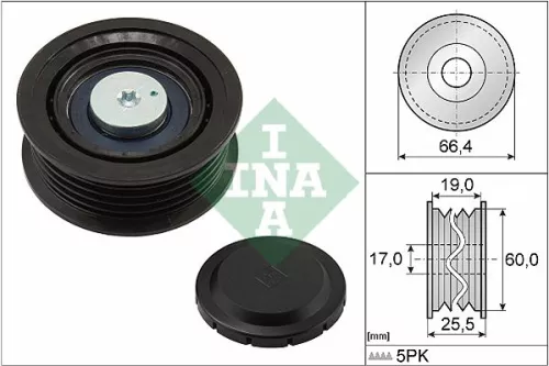 Ombuigings-/geleidingspoelie, V-geribbelde riem Schaeffler INA 532 0642 10)