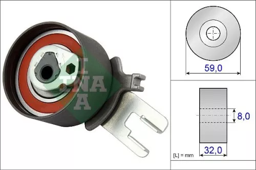 Tensioner Pulley, timing belt Schaeffler INA 531 0859 10)
