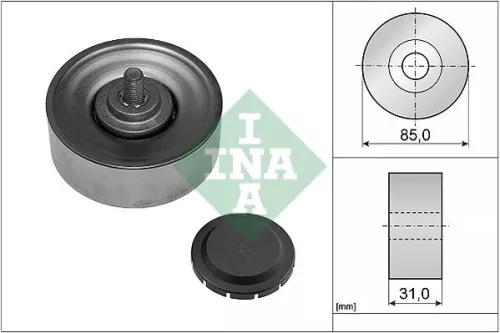 Ombuigings-/geleidingspoelie, V-geribbelde riem Schaeffler INA 532 0569 10)