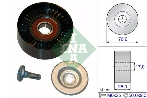 Ombuigings-/geleidingspoelie, V-geribbelde riem Schaeffler INA 532 0648 10)