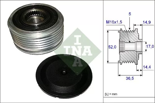 Vrijloopkoppeling van de dynamo Schaeffler INA 535 0129 10)