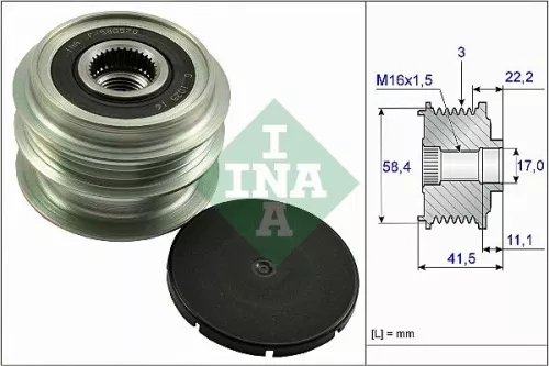 Vrijloopkoppeling van de dynamo Schaeffler INA 535 0269 10)