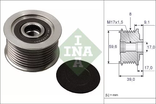 Vrijloopkoppeling van de dynamo Schaeffler INA 535 0049 10)