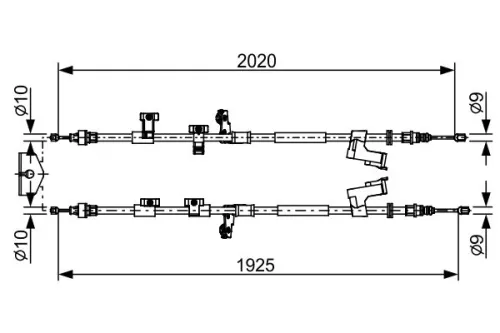 Kabeltrek, parkeerrem BOSCH 1 987 482 709)