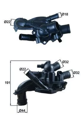 Thermostaat, koelvloeistof MAHLE TM 46 105)