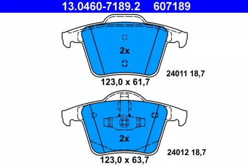 Brake Pad Set, disc brake ATE 13.0460-7189.2)