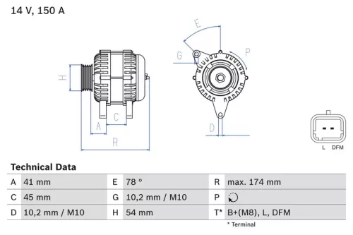 Alternator BOSCH 0 986 083 890)