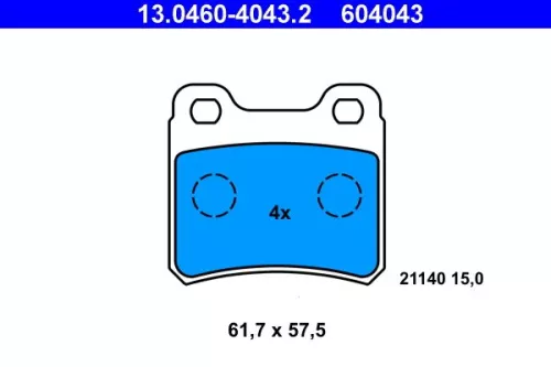 Brake Pad Set, disc brake ATE 13.0460-4043.2)