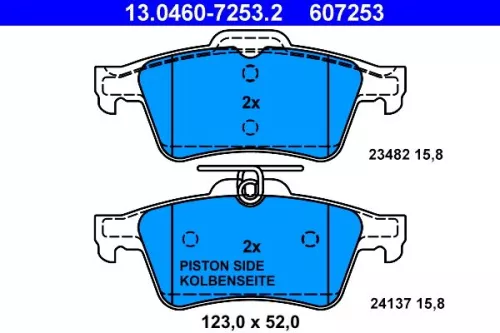 Brake Pad Set, disc brake ATE 13.0460-7253.2)