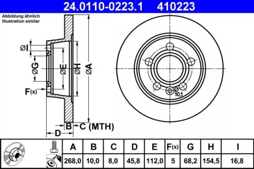 Brake Disc ATE 24.0110-0223.1)