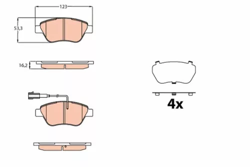 Brake Pad Set, disc brake TRW GDB2164)