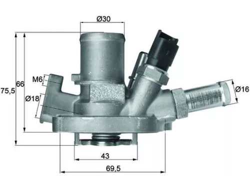 Thermostaat, koelvloeistof MAHLE TI 151 80)