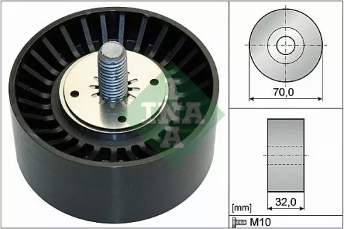 Ombuigings-/geleidingspoelie, V-geribbelde riem Schaeffler INA 532 0735 10)