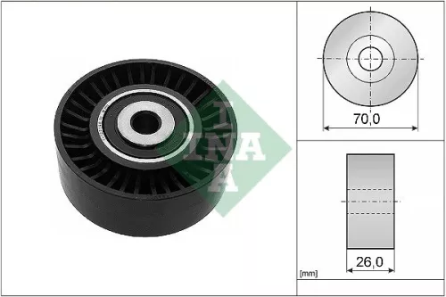 Ombuigings-/geleidingspoelie, V-geribbelde riem Schaeffler INA 532 0544 10)