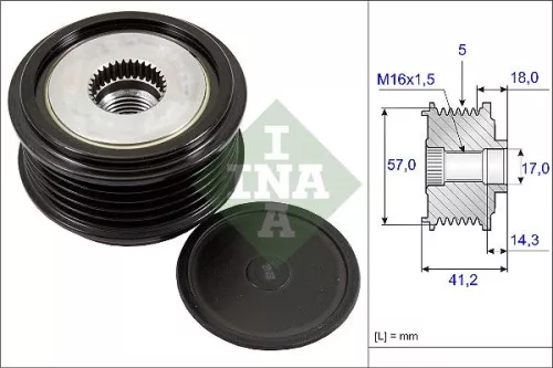 Vrijloopkoppeling van de dynamo Schaeffler INA 535 0248 10)