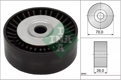 Ombuigings-/geleidingspoelie, V-geribbelde riem Schaeffler INA 532 0533 10)