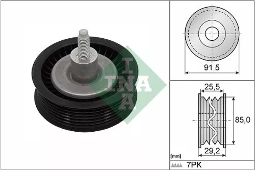 Ombuigings-/geleidingspoelie, V-geribbelde riem Schaeffler INA 532 0909 10)