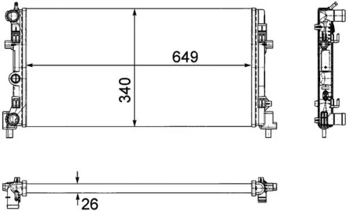 Radiator, motorkoeling MAHLE CR 1096 000P)