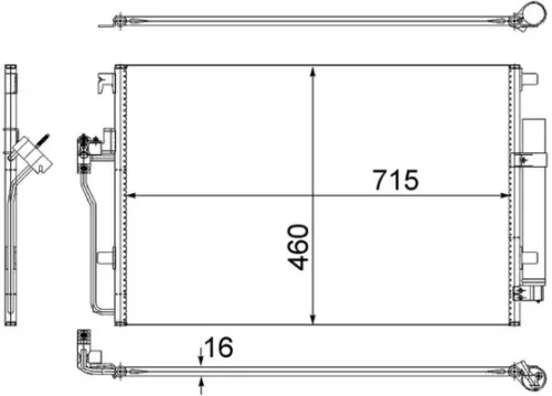 Condensor, airconditioning MAHLE AC 553 001S)