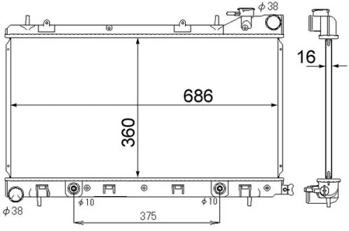 Radiator, motorkoeling MAHLE CR 1874 000S)
