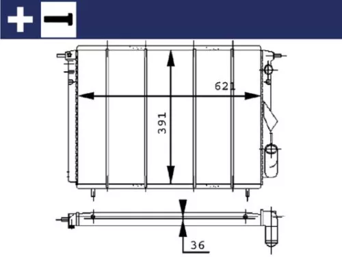 Radiator, motorkoeling MAHLE CR 452 000S)