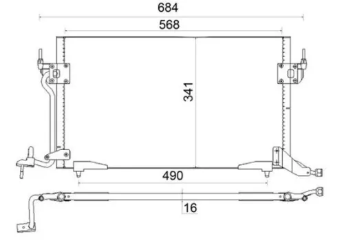 Condensor, airconditioning MAHLE AC 182 001S)