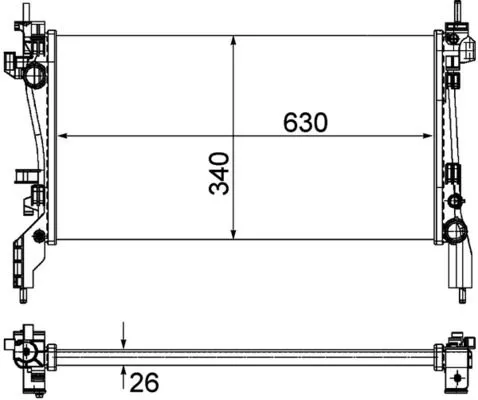 Radiator, motorkoeling MAHLE CR 1122 000P)